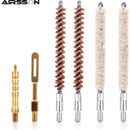 6Pcs/set Tactical Gun Cleaning Kit Airsoft Pistol Rifle Cleaner For Cal.22/30/35 Cleaning Tool Kit Rod Brush Hunting Accessories