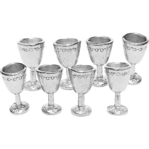 Set of 8 1/12 Dollhouse Miniature Simulation Wine Cup Goblet Kits Pub Toys