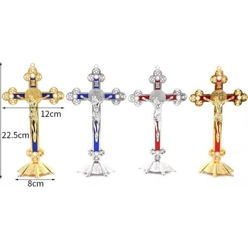 2020 newChurch Relics Figurines Crucifix Jesus Christ On The Stand Cross Wall Crucifix Antique Home Chapel Decoration Wall
