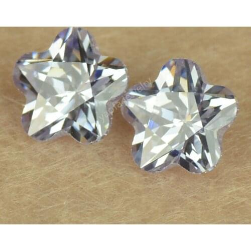 Wholesale 3*3~10*10mm Lavender Cubic Zirconia Lab Gems Flower Shape Light Violet Color Loose Synthetic CZ Stones For Jewelry DIY