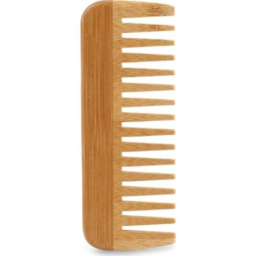 R3MF Natural Bamboo Wide Tooth Comb Detangling Anti-Static Curly Hair for Women Men
