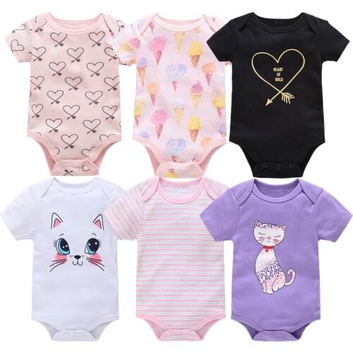 Roupas Bebe De 6pcs Newborn Baby Girl Clothes Unisex Cotton Baby Boys Clothes Cartoon Unicorn Baby Clothing Jumpsuits Bodysuits