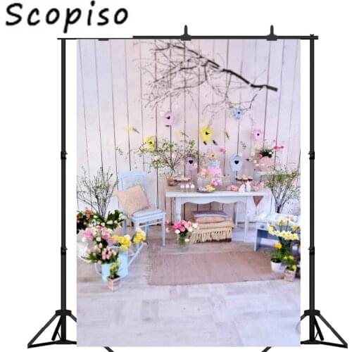 Scopiso Easter Eggs Pictorial Cloth Backdrop for Kids Birthday Party Decoration Studio Photography Background