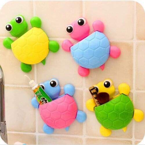 Storage rack for home Creative Cute PVC Turtle-shape Toothbrush Holder Strong Suction Cup Storage Rack Cute Home Decor bathroom