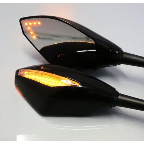LED Racing RearView Turn Signals Integrated Mirrors For Honda CBR Suzuki Bandit HAYABUSA GSXR Kawasaki Yamahaha YZF FZ1 R1 R6