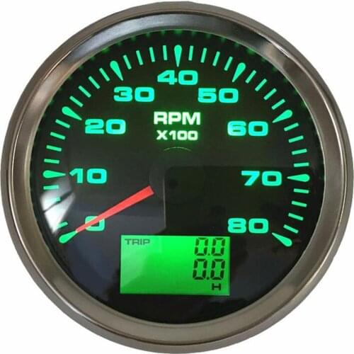 1pc New Type 0-8000RPM Tachometer Gauges Modification 85mm LCD Revolution Meters 9-32v Rev Counters with Hourmeter for Auto Boat