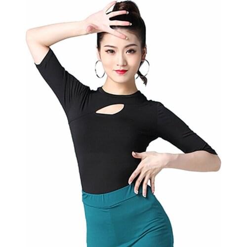 Half Sleeve Bust Hole Women Latin Dance Tops Latin Dancing Dress Cloth Tango Chacha Dancing Performamnce SS060
