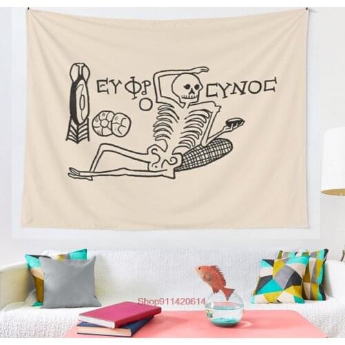 Be Cheerful Live Well Skeleton tapestry Wall Tapestry Wall Hanging Wall Decor Blanket Bedding Curtain Throw