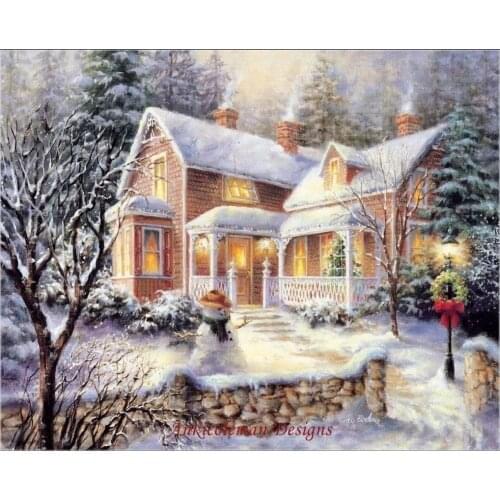 Needlework for embroidery DIY French DMC High Quality - Counted Cross Stitch Kits 14 ct Oil painting - Winters Welcome