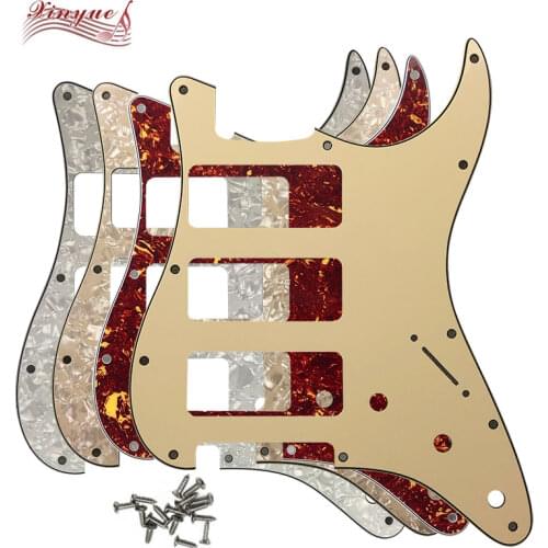 Pleroo Guitar Parts For US 11 Mounting Screw Hole Standard ST 3-P90 Strat HHH Humbucker Guitar pickguard