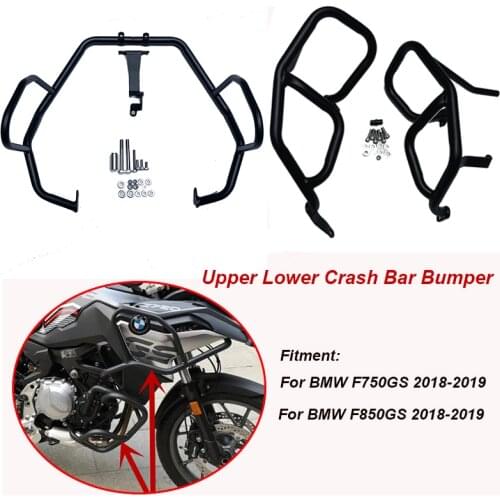 Black/Silver F850GS F750 GS moto Engine Guard Crash Bar Frame Protector Upper Lower Full set For BMW 2018 2019 F850GS F750GS