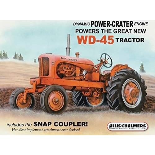 WD45 Tin Sign from Allis Chalmers 20x30 In