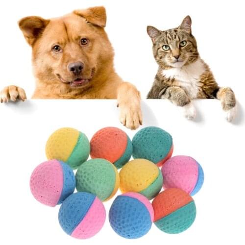 10 Pcs Pet Toy Latex Balls Colorful Chew For Dogs Cats Puppy Kitten Soft Elastic