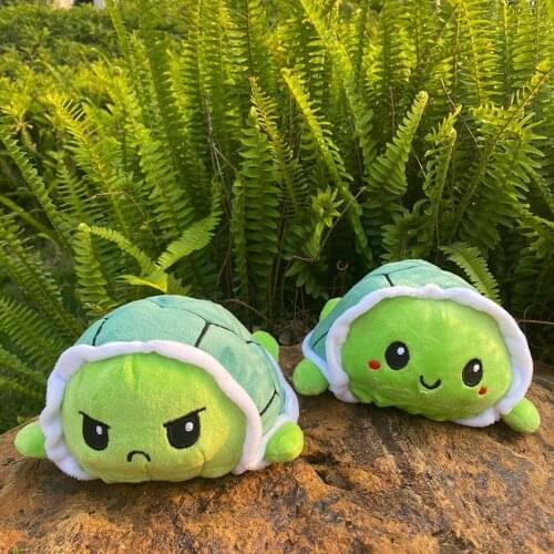 2021 12 Styles Double Sided Reversible Turtle Kids Plushie Plush Animals Double-Sided Flip Tortoise Plush Doll Cute Toys
