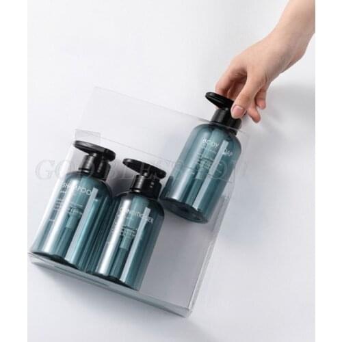 3Pcs 500ml Empty Bottle Set Shampoo Shower Gel Hair Conditioner Press Pump Soap Dispenser Body Wash Bathroom Refillable Bottle