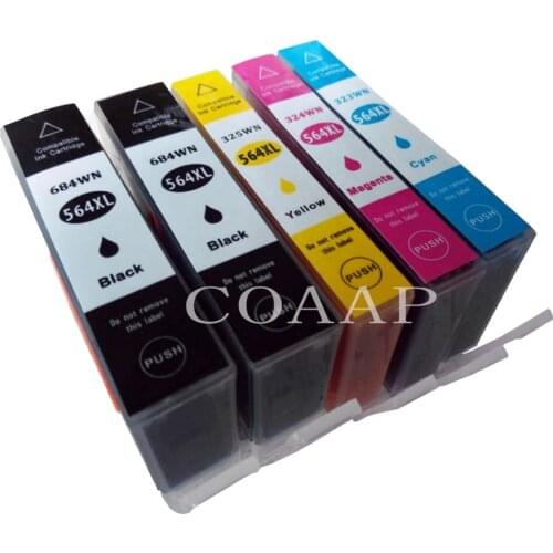 5 Compatible ink Cartridge for hp564 XL Photosmart Plus B209a B210a Printer
