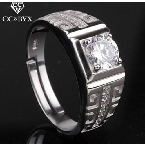 CC Charms Lover Adjustable Silver Rings For Men Engagement Party Ringen Bridegroom Wedding Jewelry Love Promise Bijoux CC696
