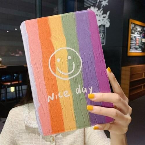 Rainbow Case for Pad 8th 7th Generation Case for iPad 10.2 Pro 11 2020 Air 3 2 1 9.7 Pro 10.5 2018 2019 Mini 45 Auto Sleep Cover