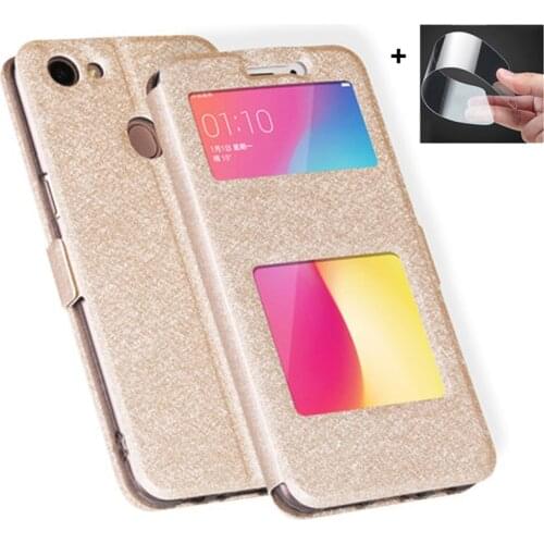 Open window cover For OPPO F5 Case 6.0" OPPOF5 leather Cases F 5 Youth flip shell For OPPO F5 Youth case F5Youth back cover