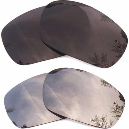 Black & Silver Mirrored Polarized Replacement Lenses for Jawbone Frame 100% UVA & UVB