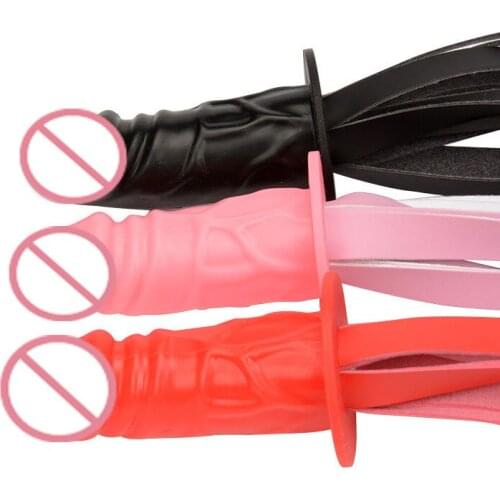 DLX Whip with dildo bdsm toys Game Adult Fetish bondage sm Spanking Paddle Fetish Flogger Sex Toy For Couples women men cosplay