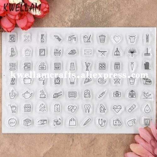 Daily life pattern A Scrapbook DIY photo cards rubber stamp clear stamp transparent stamp 11x16cm KW8053122