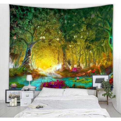 Fantasy Tree Tapestry Mandala Bohemian Tapestry Art Deco Blanket Curtain Home Bedroom Living Room Decoration Bohemian Hippie
