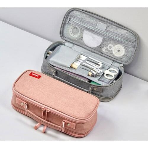 Canvas Multi-functional Pencil Case Large Capacity Zipper Stationery Kids Pen Case Supplies for Kids School Ornament