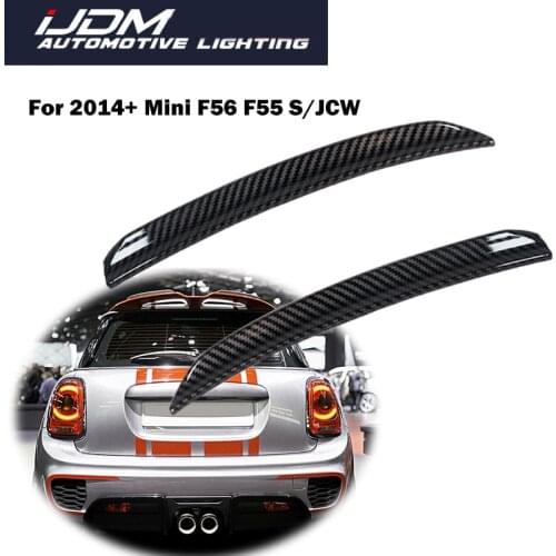 IJDM For 2014-up MINI COOPER F55 F56 S / JCW Sport Red/Carbon Fiber Rear Wing Trim Spoiler Extension Lip Fins