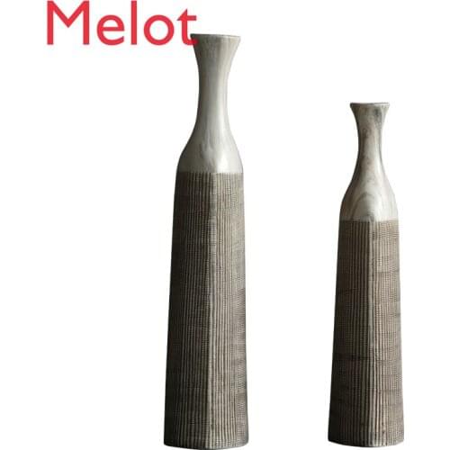 Nordic Simple Master Handmade Ceramic Small Mouth Vase Decoration Living Room Flower Arrangement Dried Flower Large Decoration