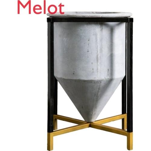Creative Cement Flower Pot Simple Nordic Style Floor Plant with Iron Frame Living Room Balcony Ornament Decoration home vase