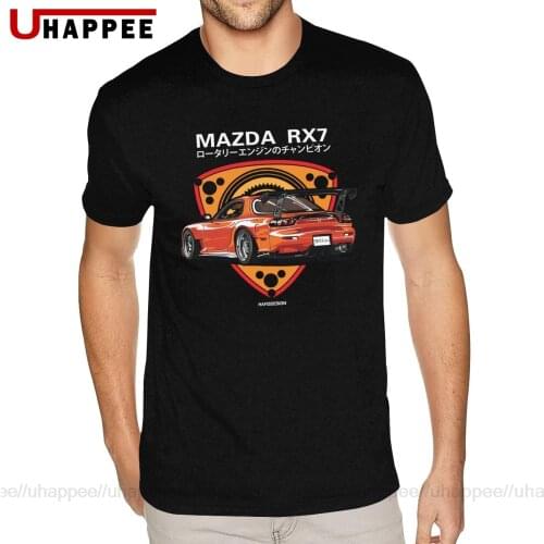 Christmas Car Mazda RX-7 Tee for Men Custom Printed Short Sleeve Pure Cotton O-neck Shirt