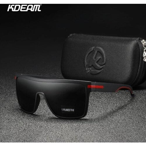 KDEAM One Piece Lens TR90 Polarized Shield Sunglasses Men Oversized 2021 Novelty UV400 Big Women Shades Gafas de sol with Box