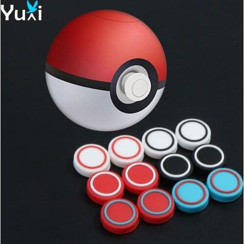2pcs soft Silicone Analog Stick Grips Caps cover for Nintend Switch pokeball Poke Ball Plus go controller game accessories