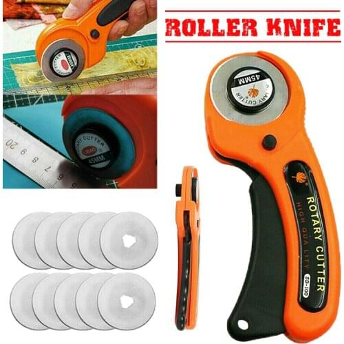 Professional Rotary Cutter Quilting Fabric Roller Cutting Tool Kit With 10pcs Blades For Sewing DIY Handicraft