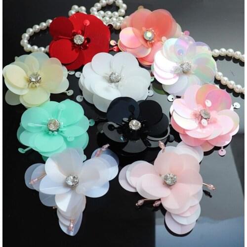 New handmade beaded flower cloth stickers shoes decoration DIY accessories sequins flower patch