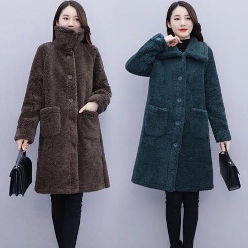 Oversized lamb wool coat women winter clothes women loose lamb wool coat trendy jackets for women coat women jacket