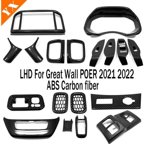 Car armrest Window lift Air condition Vent Steering Wheel Gear shift Frame Cover For Great Wall Cannon GWM Poer Ute 2021 2022