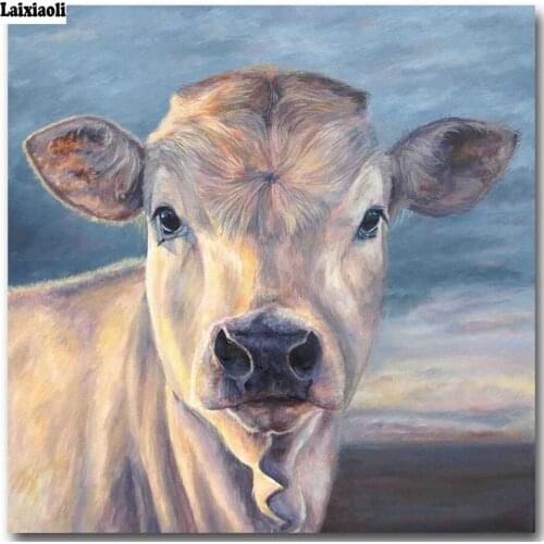 Full,Diamond Embroidery,Animal,Cow,icon,5D,Diamond Painting,Cross Stitch,kit,3D,Diamond Mosaic,Needlework,Craft,home decoration