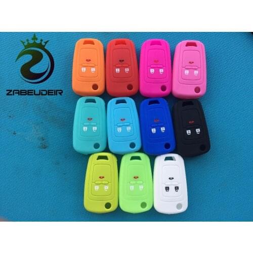 Pusakieyy Silicone Key Fob Cover Case Hood Protect Skin Set Sleeve For Chevrolet Chevy Cruze Spark Onix Volt Aveo Flip Remote
