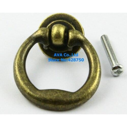 15 Pieces Antique Brass Furniture Handle Cabinet Knob Jewelry Box Handle Knob Drawer Pull / 35x45mm