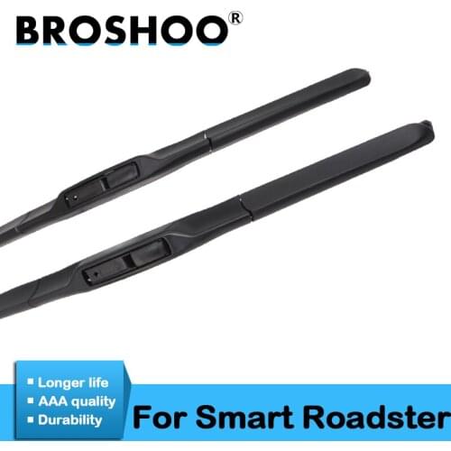 BROSHOO Car Clean The Windshield Wiper Blades Natural Rubber For Smart Roadster ,2003 2004 2005 2006 2007 Fit Standard Hook Arm