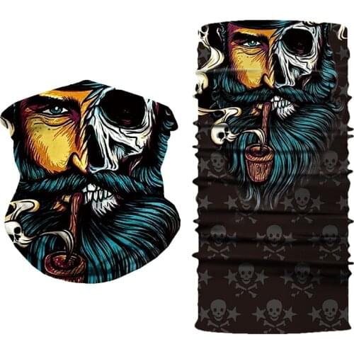 3D Skull Polyester Bandana Magic Neckerchief Microfiber Mens Women Scarf Snood Versatility Caps Cycling Elastic snood scrunchie