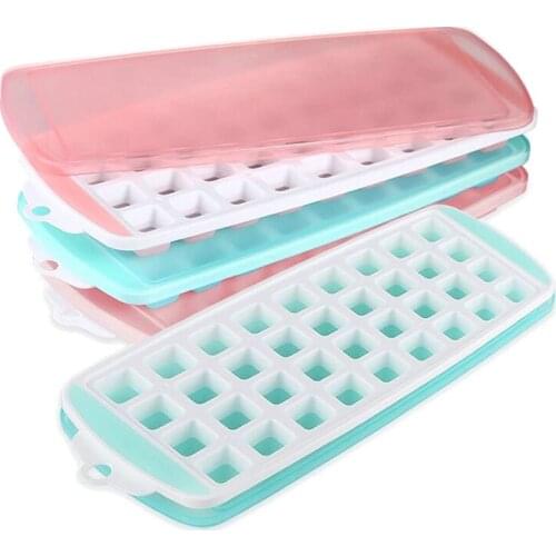 Silicone Ice Square Tray with Lid,Stackable Square Ice Trays,Ice Square Molds 4 Pack for Freezer Whiskey Cocktail Juice