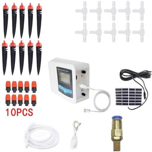 Solar Double Pump Garden Drip Irrigation Timer Automatic Sprinkler Hose Faucet Water Timer Garden Yard Lawn Greenhouse Dropship