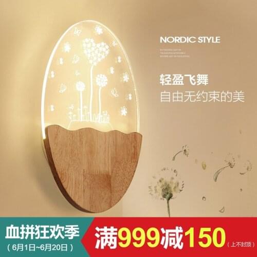 Modern Brief Oak Wood Wall Lamp white glass lampshade wall sconce for home lighting bathroom bedroom corridor deco light fixture