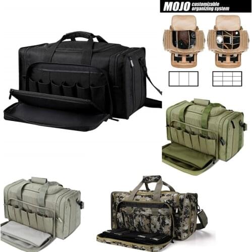 SoarOwl Tactical Gun Range Bag Shooting Duffle Bags for Handguns Pistols with Lockable Zipper and Heavy Duty Antiskid Feet