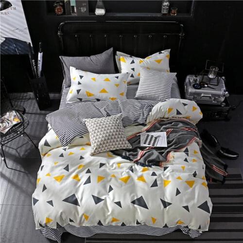 Triangle, Five-Pointed Star, Heart-Shape Printed Bedding Set Include Duvet Cover Bed Sheet Pillowcase Twin Full Queen King Size