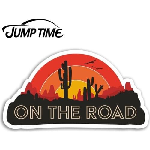 Jump Time for Road Trip Vinyl Stickers Cactus Desert Travel Sticker Laptop Truck Window Bumper Decal Waterproof Accessories