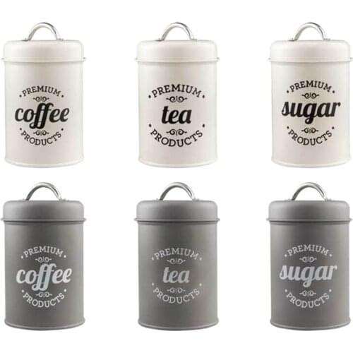 Vintage Wrought Iron Coffee Suger Tea Food Storage Container Sealed Cans Pots Cookie Packaging Case Sealing Jar Kitchen Utensil